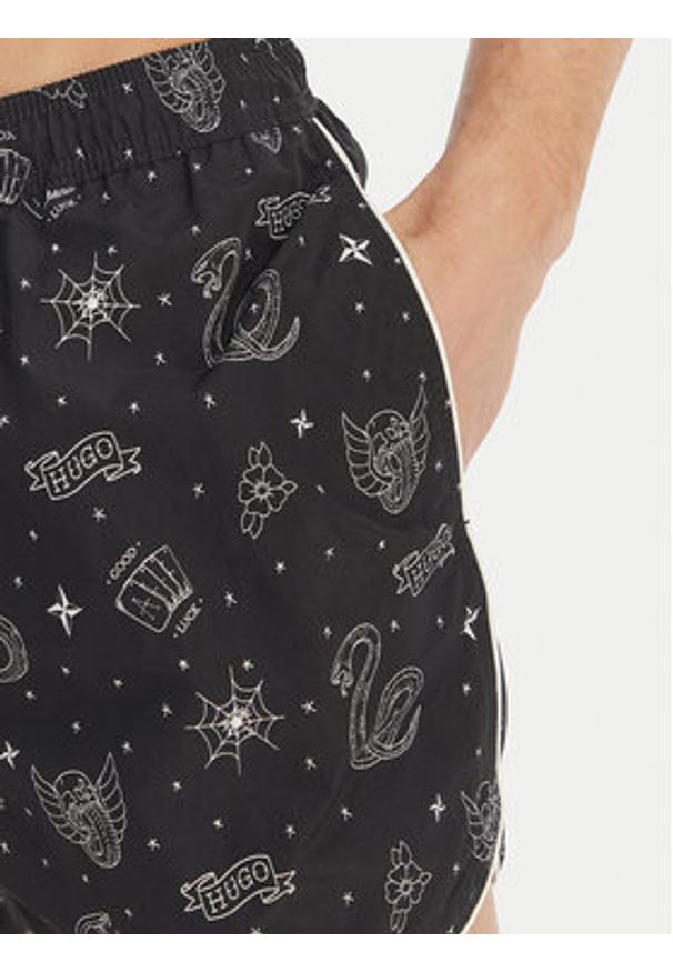 Hugo - HUGO Szorty kąpielowe Rik 50533795 Szary Regular Fit. Kolor: szary. Materiał: syntetyk