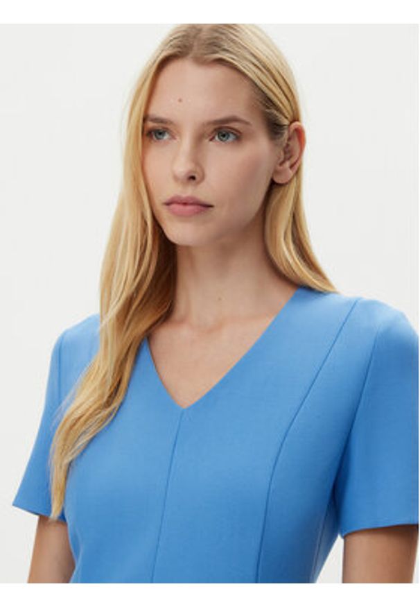 BOSS Sukienka codzienna Damaisa 50490044 Niebieski Slim Fit. Okazja: na co dzień. Kolor: niebieski. Materiał: wiskoza. Typ sukienki: proste. Styl: casual