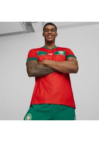 Puma - Męska replika koszulki domowej Maroko 22/23 PUMA Red Power Green. Kolor: czerwony, wielokolorowy, zielony. Sezon: lato