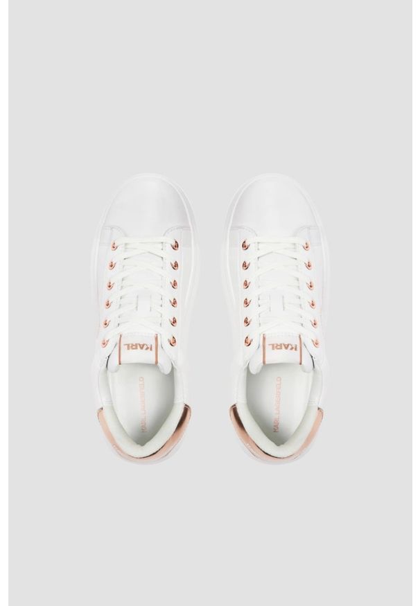 Karl Lagerfeld - KARL LAGERFELD Białe damskie sneakersy skórzane KAPRI Maison, Rozmiar 40. Okazja: na co dzień. Kolor: biały. Materiał: skóra