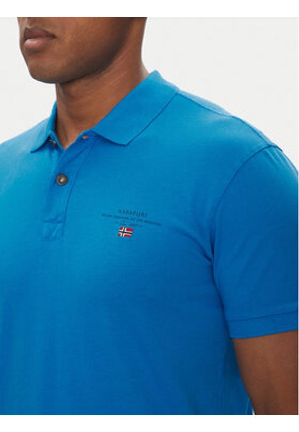 Napapijri Polo Elbas NP0A4GB4 Niebieski Regular Fit. Typ kołnierza: polo. Kolor: niebieski. Materiał: bawełna