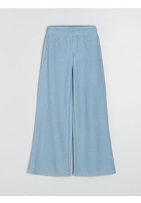 Sinsay - Jeansy wide leg high waist - niebieski. Stan: podwyższony. Kolor: niebieski #1
