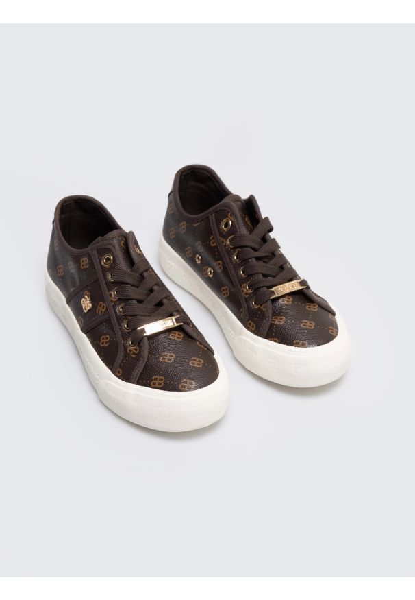 Big-Star - Sneakersy damskie ze skóry ekologicznej brązowe RR274357 803. Okazja: na spacer, na co dzień. Kolor: brązowy. Materiał: skóra ekologiczna. Sport: turystyka piesza
