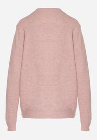 Born2be - Jasnoróżowy Casualowy Sweter z Wełną i Bawełną Nedalla. Okazja: na co dzień. Kolor: różowy. Materiał: wełna, bawełna. Długość rękawa: długi rękaw. Długość: długie. Styl: casual #7