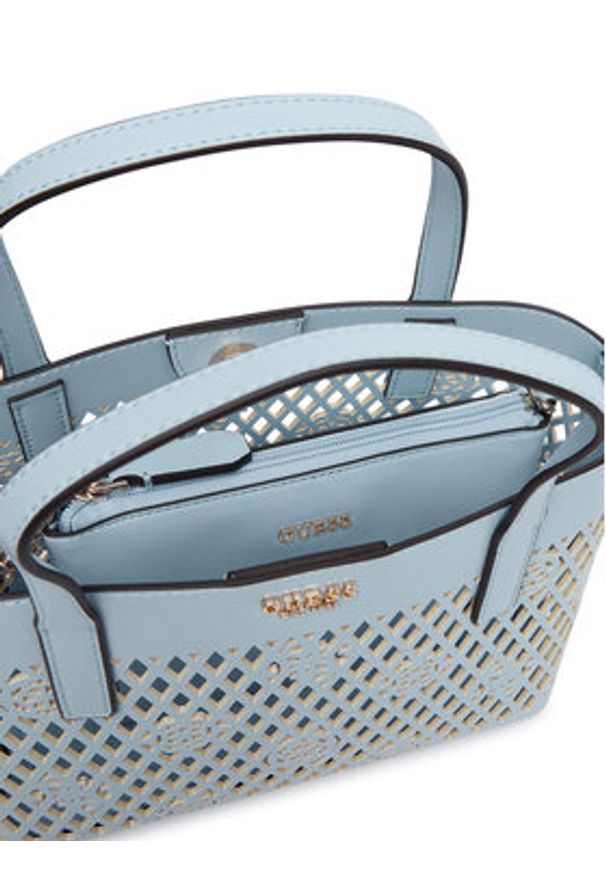 Guess Torebka Letty Mini HWPG99 11750 Niebieski jasny. Kolor: niebieski. Materiał: skórzane