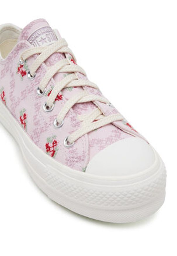Converse Trampki Chuck Taylor All Star Lift Platform Rose Cross Stitch A13660C Różowy. Kolor: różowy. Materiał: materiał. Obcas: na platformie