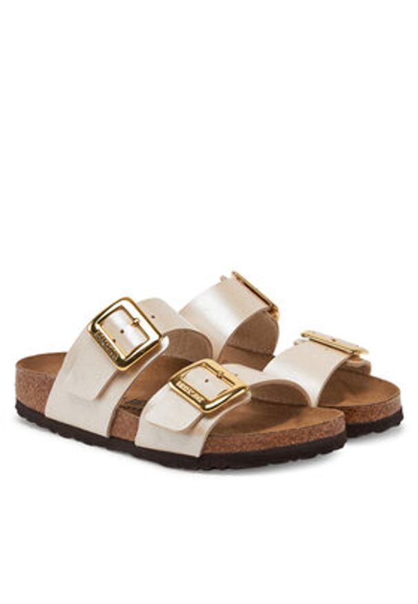 Birkenstock Klapki Sydney Cushion Buckle 1029492 Écru. Kolor: kremowy. Materiał: skóra