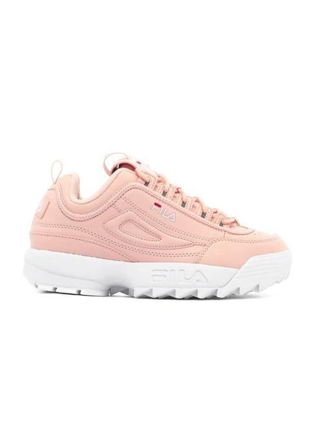 Buty do chodzenia damskie Fila Disruptor Teens. Zapięcie: sznurówki. Kolor: różowy. Materiał: guma, materiał, tkanina, syntetyk. Szerokość cholewki: normalna. Sport: turystyka piesza