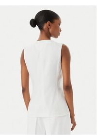 TOMMY HILFIGER - Tommy Hilfiger Top WW0WW49765 Biały Slim Fit. Kolor: biały. Materiał: bawełna #5