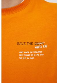 Save The Duck bluza kolor pomarańczowy z nadrukiem. Okazja: na co dzień. Kolor: pomarańczowy. Materiał: bawełna. Wzór: nadruk. Styl: casual #2