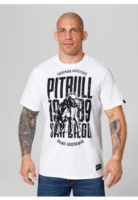 PITBULL - Koszulka męska Pitbull San Diego Dog. Kolor: biały. Sport: turystyka piesza #1