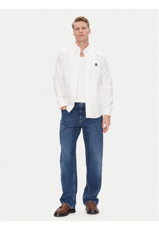 TOMMY HILFIGER - Tommy Hilfiger Koszula Heritage MW0MW39235 Biały Regular Fit. Kolor: biały. Materiał: bawełna