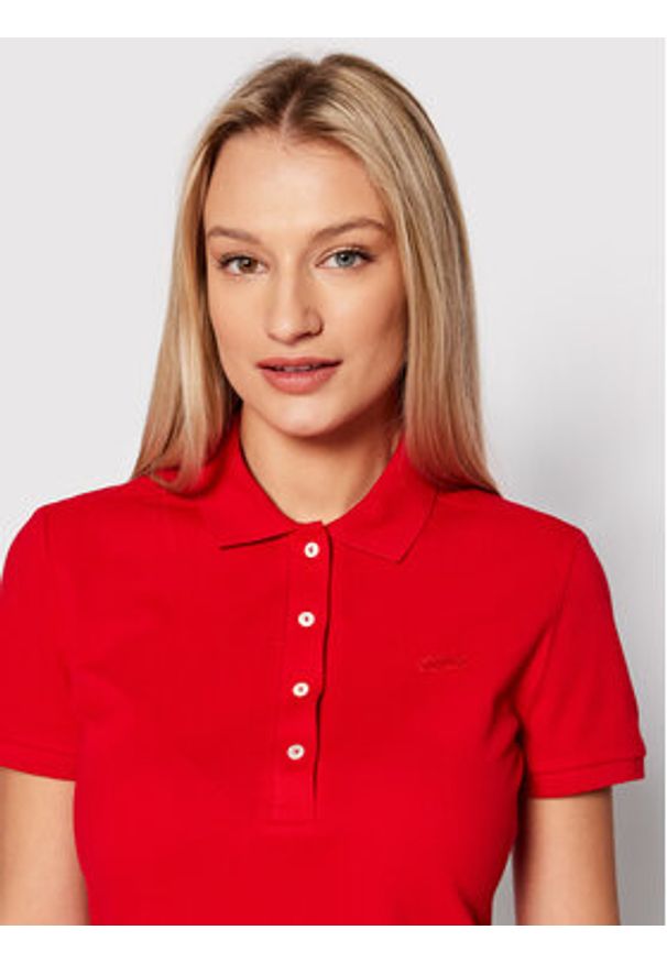 Lacoste Polo PF5462 Czerwony Slim Fit. Typ kołnierza: polo. Kolor: czerwony. Materiał: bawełna