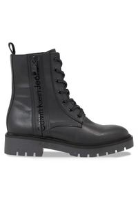 Calvin Klein Jeans Trapery Combat Mid Laceup Boot Wn YW0YW01255 Czarny. Kolor: czarny. Materiał: skóra