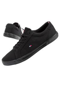 TOMMY HILFIGER - Buty trampki męskie Tommy Hilfiger [005960GJ]. Kolor: czarny
