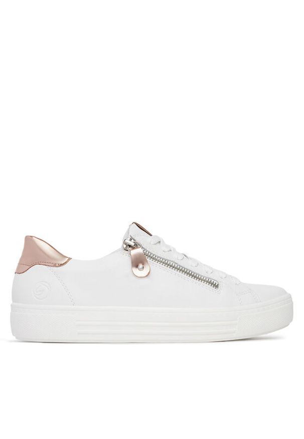 Remonte Sneakersy D0903-81 Biały. Kolor: biały. Materiał: skóra, syntetyk