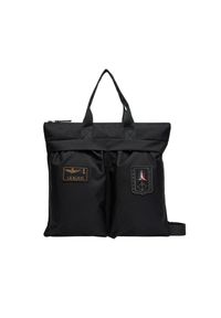 Aeronautica Militare - AERONAUTICA MILITARE Czarna męska torba sportowa. Kolor: czarny. Wzór: aplikacja #6