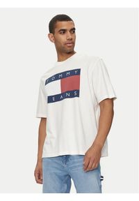 Tommy Jeans T-Shirt Big Flag DM0DM18547 Biały Oversize. Kolor: biały. Materiał: bawełna