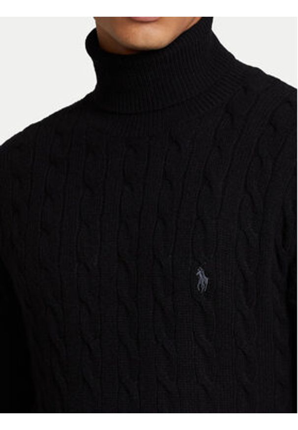 Polo Ralph Lauren Golf 710876836002 Czarny Regular Fit. Typ kołnierza: golf, polo. Kolor: czarny. Materiał: wełna