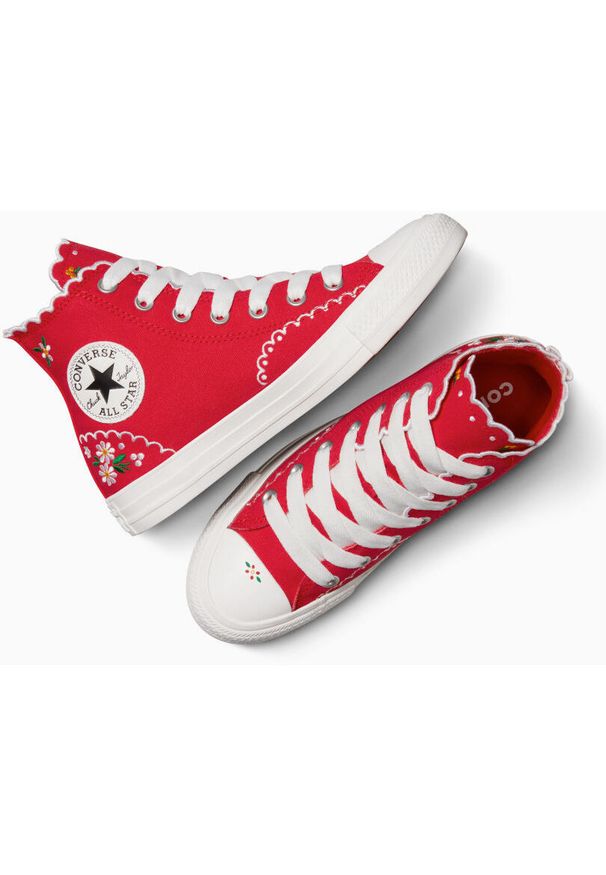 Adidasy Converse Chuck Taylor All Star Embroidered, Dla obu płci. Kolor: czerwony. Materiał: materiał. Model: Converse All Star