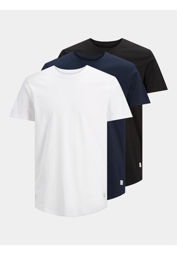 Jack & Jones Komplet t-shirtów Noa 12191765 Biały Regular Fit. Kolor: biały. Materiał: bawełna