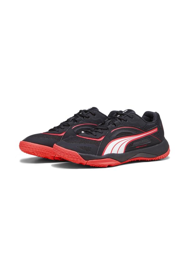 Puma - Buty do piłki ręcznej męskie PUMA Solarstrike II. Kolor: biały, czerwony, czarny, wielokolorowy. Materiał: materiał, tkanina, syntetyk. Sport: piłka ręczna