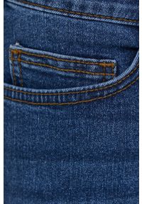 Noisy may - Noisy May szorty jeansowe damskie kolor granatowy gładkie medium waist. Okazja: na co dzień. Kolor: niebieski. Materiał: jeans. Wzór: gładki. Styl: casual