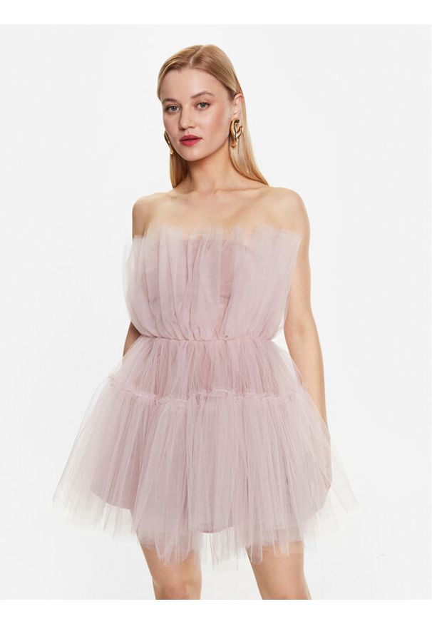 Kontatto Sukienka koktajlowa BO135 Różowy Regular Fit. Kolor: różowy. Materiał: syntetyk. Styl: wizytowy
