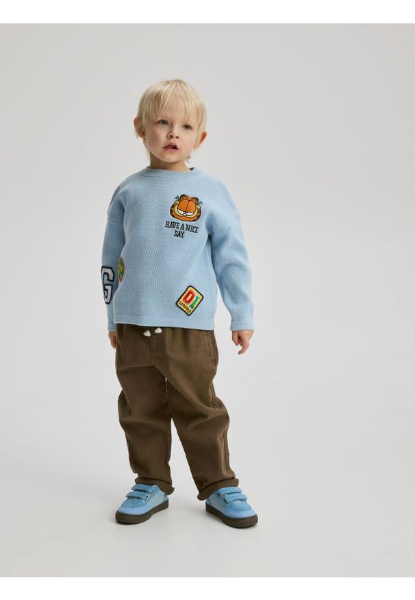 Reserved - Bawełniane spodnie - beżowy. Kolor: beżowy. Materiał: bawełna