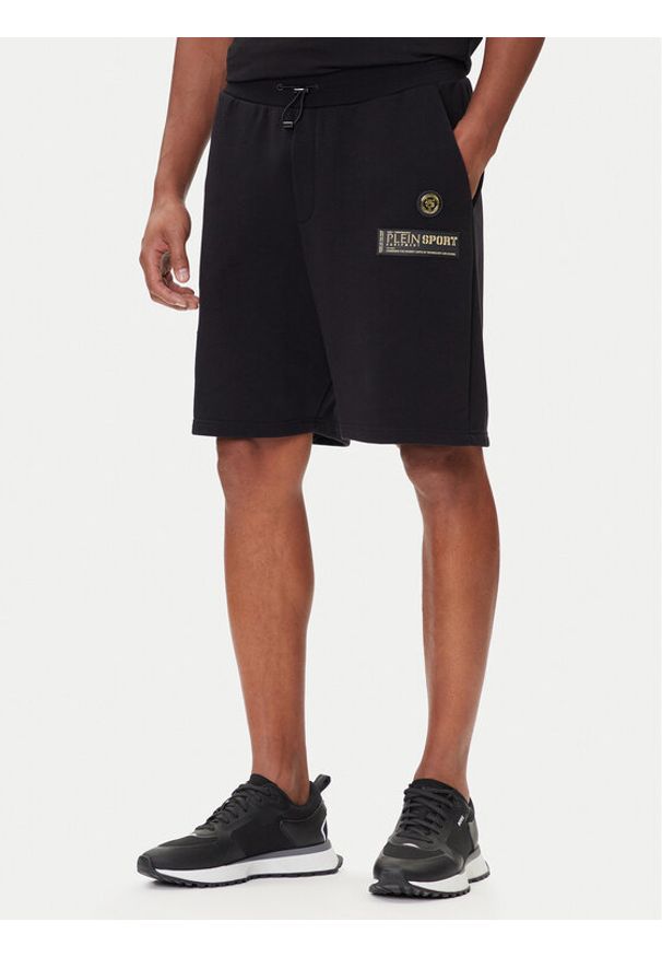 Plein Sport Szorty sportowe PAEC MJT2601 STE003N Czarny Regular Fit. Kolor: czarny. Materiał: bawełna. Styl: sportowy