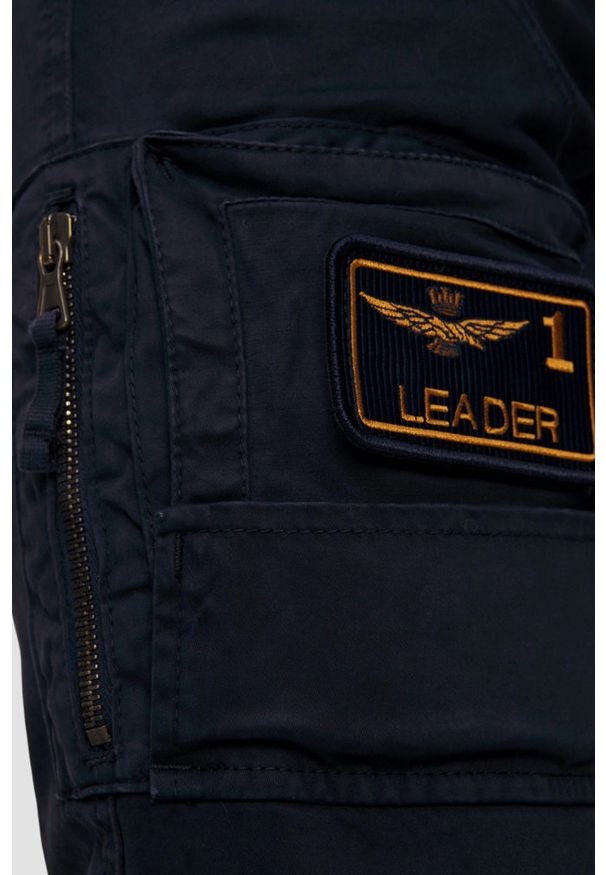 Aeronautica Militare - AERONAUTICA MILITARE Granatowe spodnie bojówki Iconic Anti-G. Okazja: na co dzień. Kolor: niebieski. Materiał: bawełna, elastan. Styl: casual