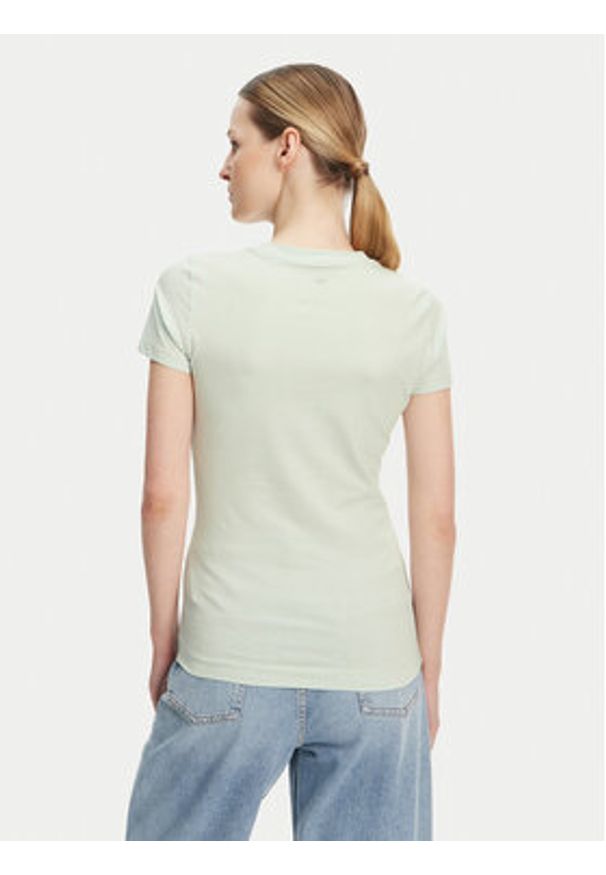 Guess T-Shirt W5GI07 J1314 Turkusowy Slim Fit. Kolor: turkusowy. Materiał: bawełna