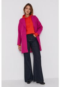 Desigual Płaszcz damski kolor różowy przejściowy oversize. Kolor: różowy #6