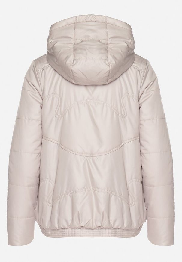 Born2be - Beżowa Casualowa Kurtka z Kapturem i Ozdobnymi Sznurkami Evialinae. Okazja: na co dzień. Typ kołnierza: kaptur. Kolor: beżowy. Materiał: poliester, jeans. Styl: casual