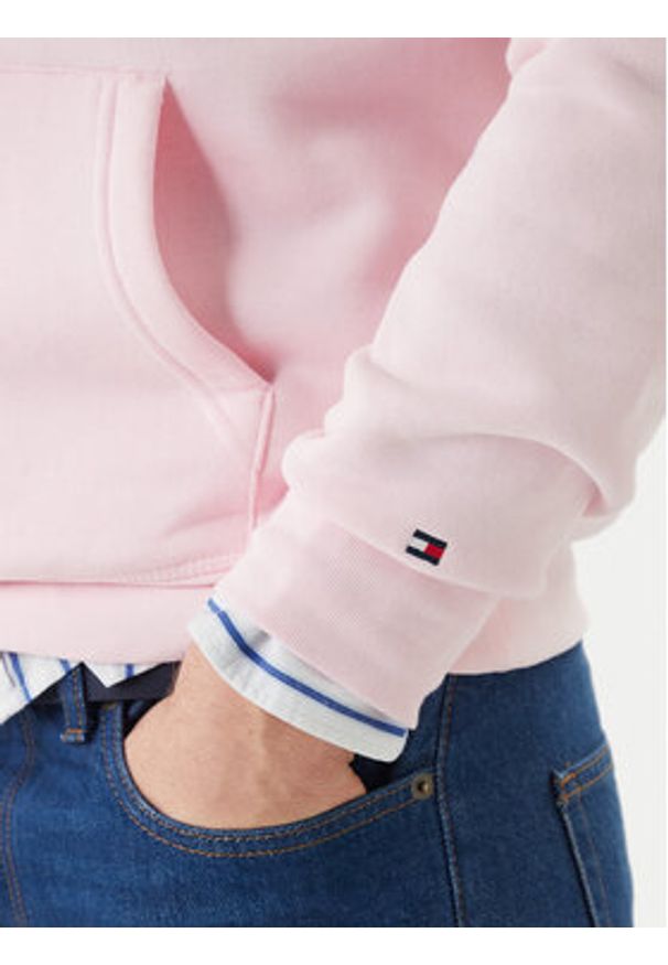 TOMMY HILFIGER - Tommy Hilfiger Bluza Logo MW0MW11599 Różowy Regular Fit. Kolor: różowy. Materiał: syntetyk