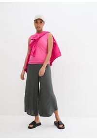 bonprix - Spodnie culotte w długości do łydki, z miękkiej wiskozy. Kolor: szary. Materiał: wiskoza. Styl: elegancki #2