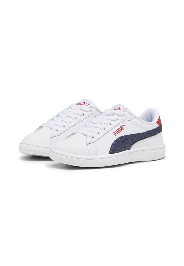 Puma - Dziecięce buty Smash 3.0 L PUMA White Navy For All Time Red Blue. Kolor: biały, czerwony, wielokolorowy, niebieski