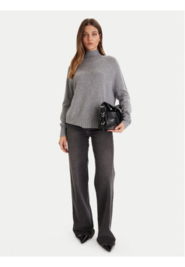 ViCOLO Sweter 77050F Szary Regular Fit. Kolor: szary. Materiał: kaszmir