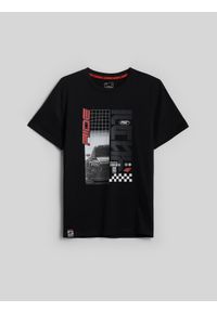 4f - 4F T-shirt regular z nadrukiem męski - czarny XXL. Okazja: na co dzień, na spacer. Kolor: czarny. Materiał: bawełna, materiał, jersey, dzianina. Wzór: nadruk. Styl: casual, sportowy, klasyczny #1