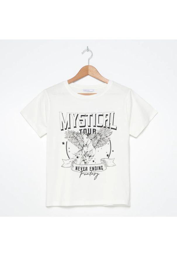 House - T-shirt z nadrukiem Mystical Tour - Biały. Kolor: biały. Wzór: nadruk