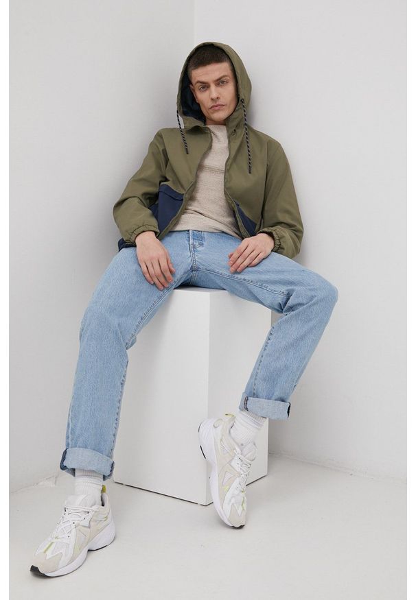 PRODUKT by Jack & Jones - Produkt by Jack & Jones Kurtka męska kolor zielony przejściowa. Okazja: na co dzień. Kolor: zielony. Materiał: materiał, poliester. Styl: casual