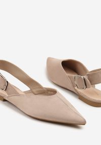Renee - Ciemnobeżowe Sandały Vices Typu Slingback z Wkładką ze Skóry Naturalnej Rallora. Okazja: na co dzień, na spacer. Zapięcie: sprzączka. Kolor: beżowy. Materiał: skóra. Wzór: nadruk. Obcas: na obcasie. Styl: elegancki, casual. Wysokość obcasa: średni #5