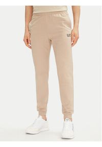 EA7 Emporio Armani Dres 8NPV60 PJVRZ U6155 Beżowy Regular Fit. Kolor: beżowy. Materiał: bawełna