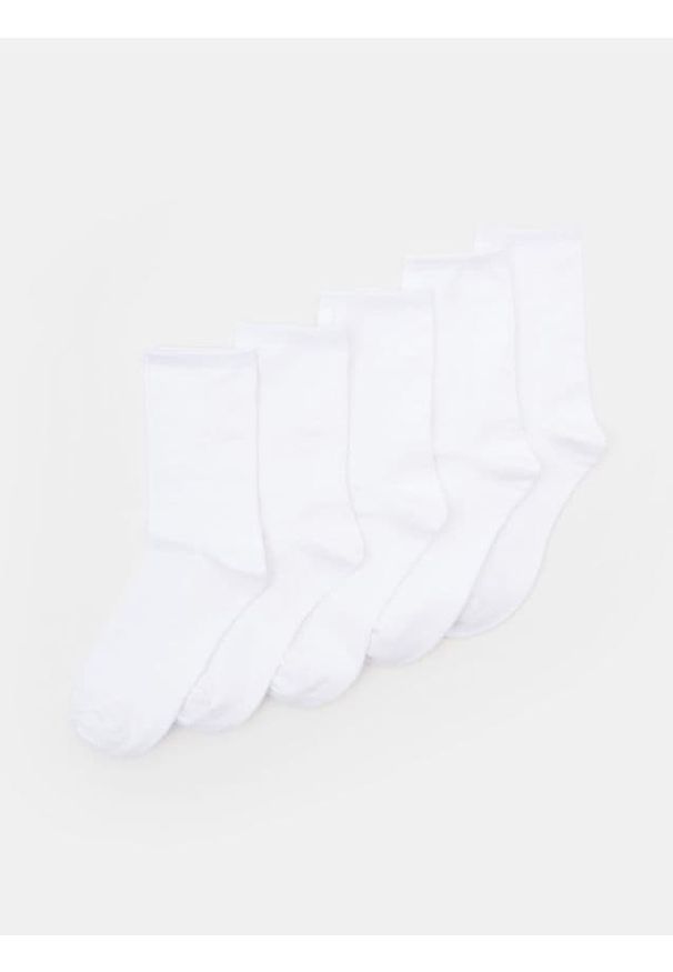 Sinsay - Skarpetki basic 5 pack - biały. Kolor: biały