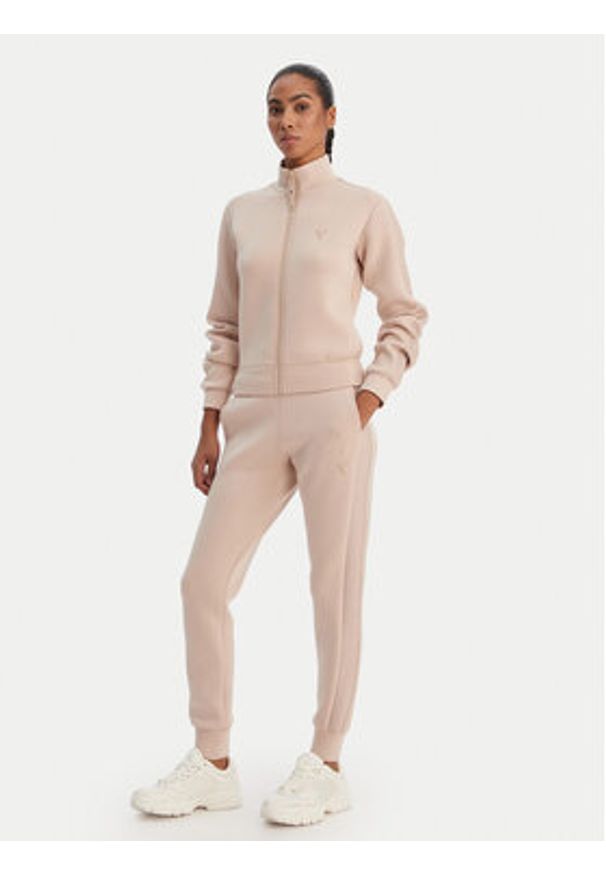 Guess Spodnie dresowe V2YB18 K7UW2 Beżowy Regular Fit. Kolor: beżowy. Materiał: wiskoza