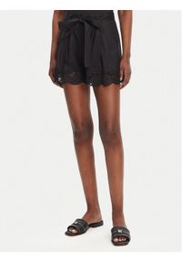 TwinSet - TWINSET Szorty materiałowe 251TT2096 Czarny Regular Fit. Kolor: czarny. Materiał: bawełna