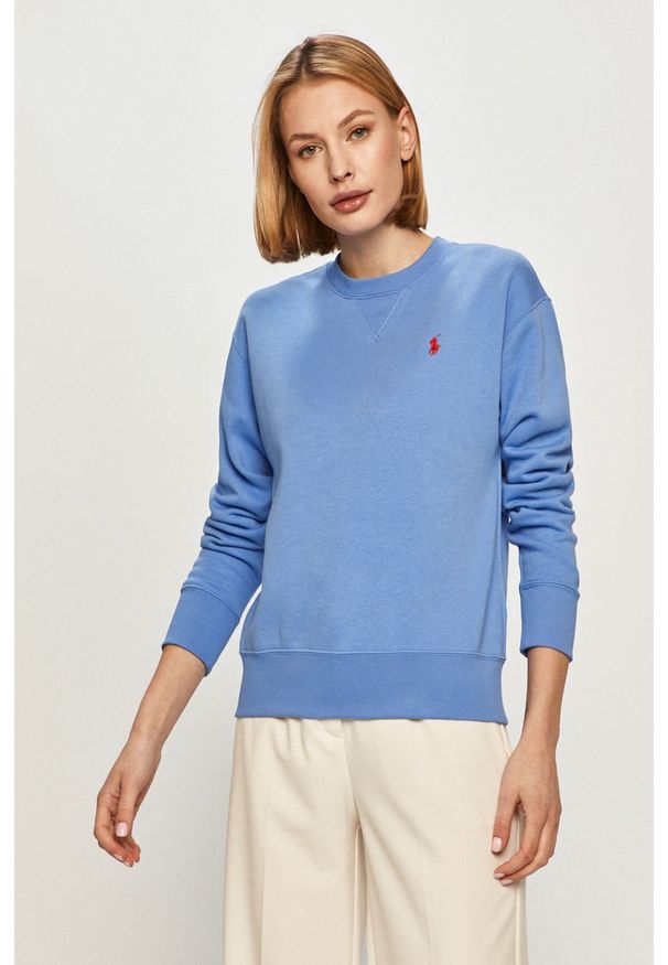 Polo Ralph Lauren - Bluza bawełniana. Okazja: na co dzień. Typ kołnierza: polo. Kolor: niebieski. Materiał: bawełna. Styl: casual