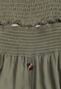 Born2be - Ciemnozielony 2-częściowy Komplet Bawełniany z Topem i Spódnicą Maxi Semija. Kolor: zielony. Materiał: bawełna. Wzór: aplikacja, gładki #5