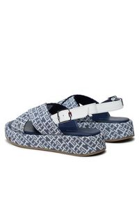 TOMMY HILFIGER - Tommy Hilfiger Sandały Logo All Over Sandal T3A2-32757-0325 S Błękitny. Kolor: niebieski. Materiał: materiał