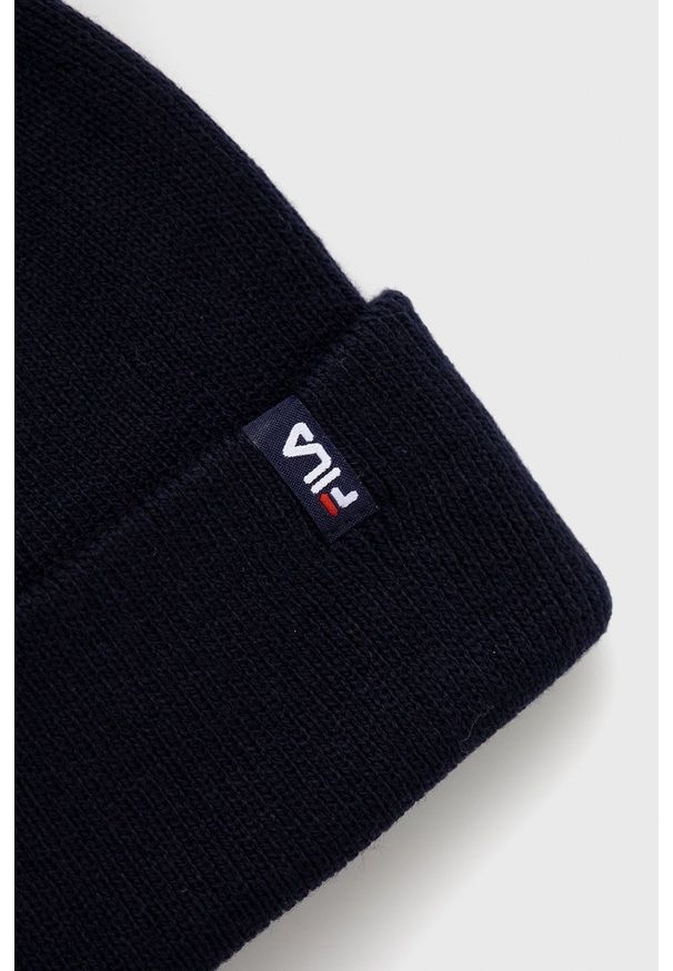 Fila - Czapka. Kolor: niebieski. Materiał: dzianina